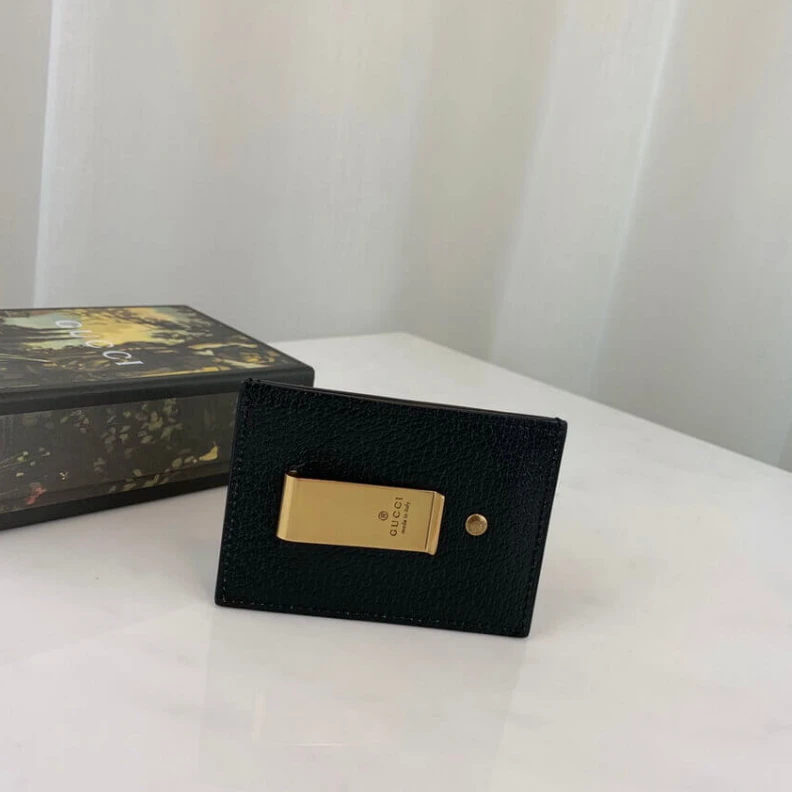 Louis vuitton locations Black met Gucci GG Marmont Metal-Free Tanned Leather Money Clip