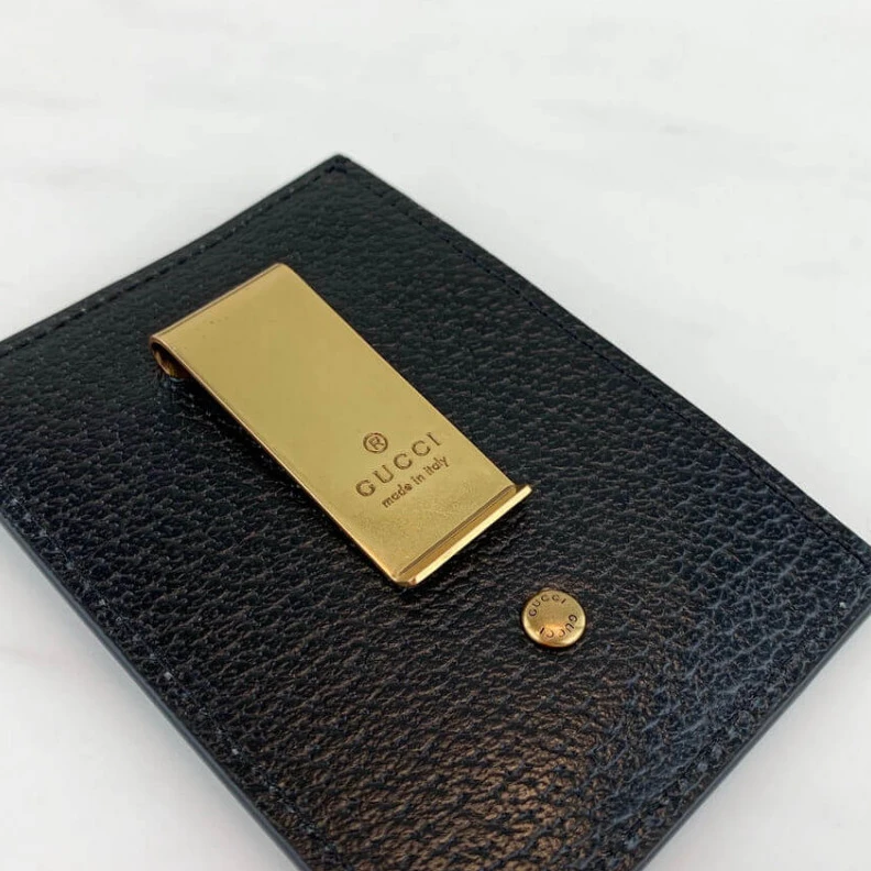 Louis vuitton locations Black met Gucci GG Marmont Metal-Free Tanned Leather Money Clip