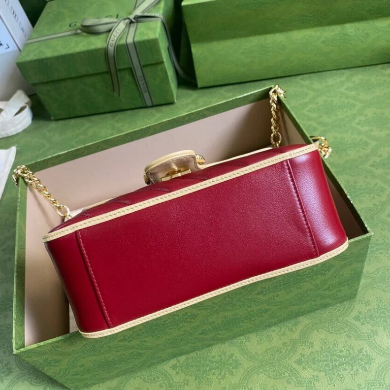 Kitlife ru Black lea Gucci GG Marmont Mini Bag Blue and Red Leather