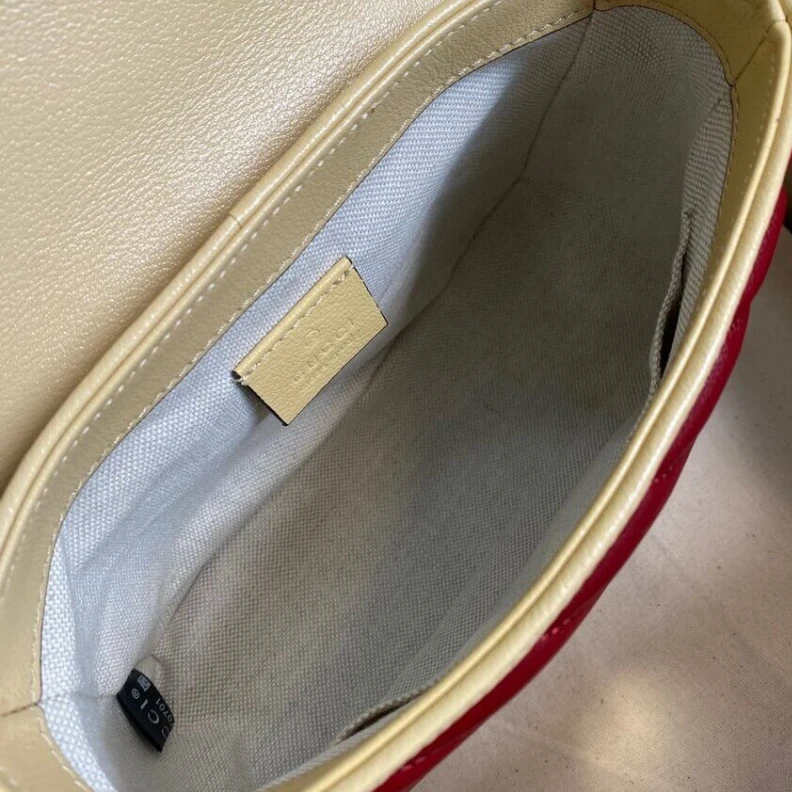 Kitlife ru Black lea Gucci GG Marmont Mini Bag Blue and Red Leather