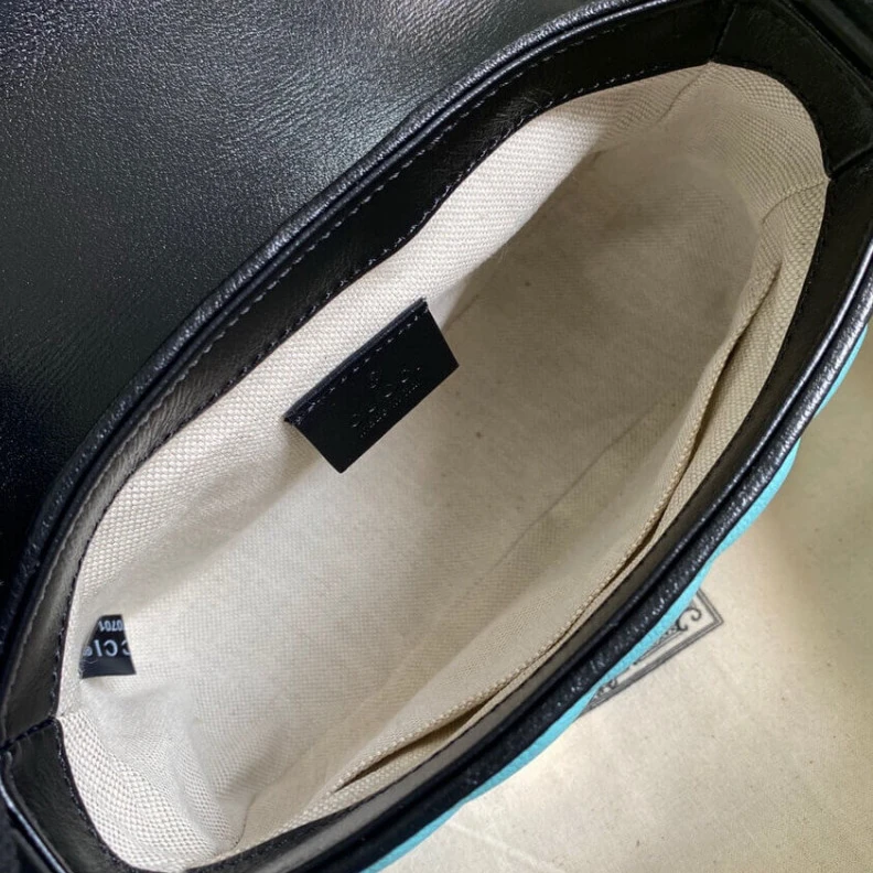 Kitlife ru Double G Gucci GG Marmont Mini Bag Butter and Pastel Blue Leather