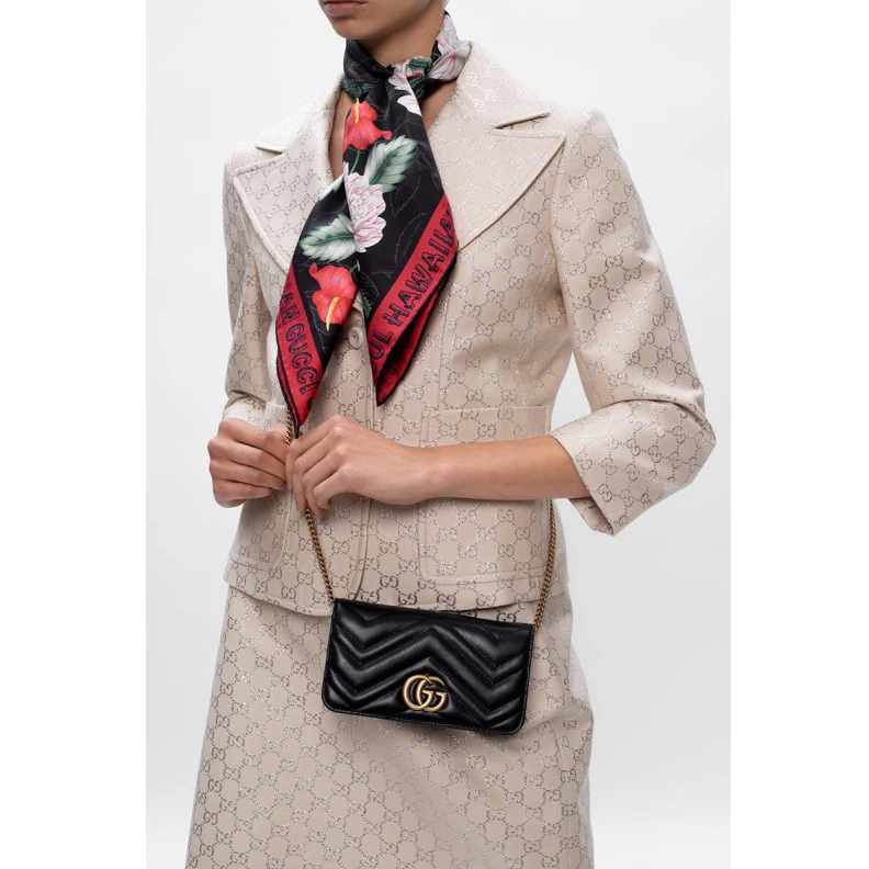 Kitlife The GG Mar Gucci GG Marmont Mini Bag In Black Leather