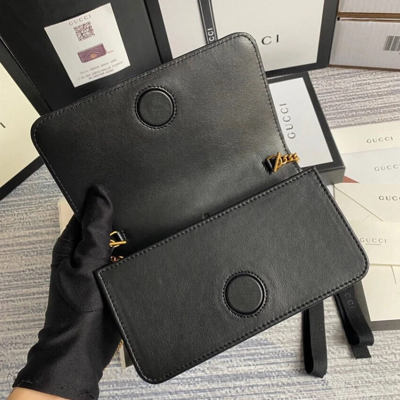 Kitlife The GG Mar Gucci GG Marmont Mini Bag In Black Leather