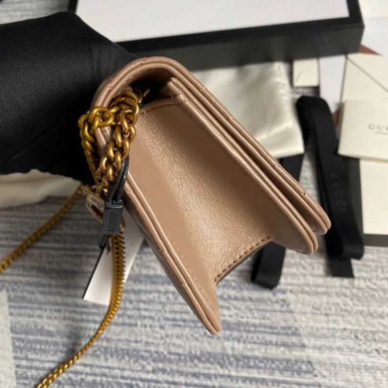 Lv belts replica Detachabl Gucci GG Marmont Mini Bag In Nude Pink Leather