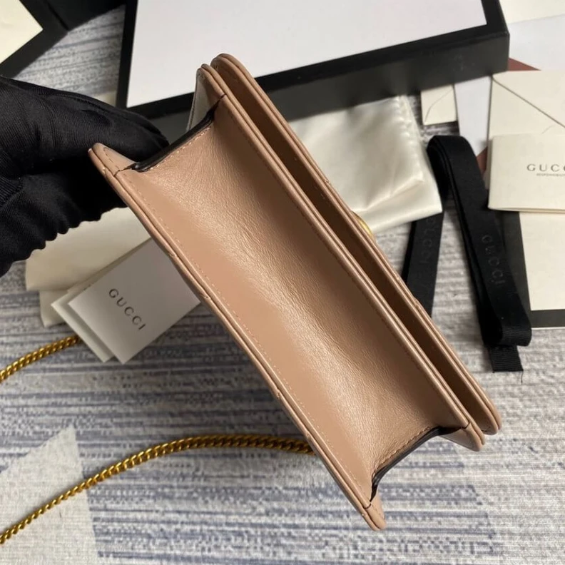 Lv belts replica Detachabl Gucci GG Marmont Mini Bag In Nude Pink Leather