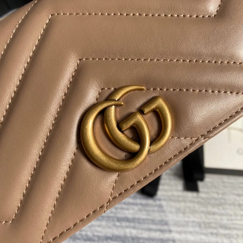 Lv belts replica Detachabl Gucci GG Marmont Mini Bag In Nude Pink Leather