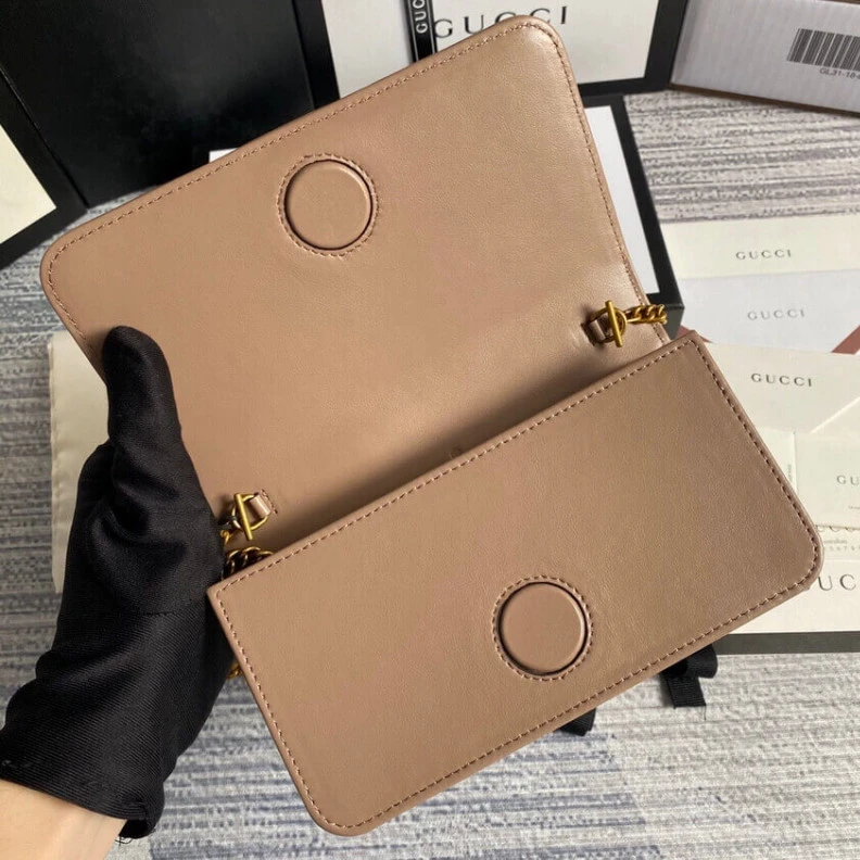 Lv belts replica Detachabl Gucci GG Marmont Mini Bag In Nude Pink Leather