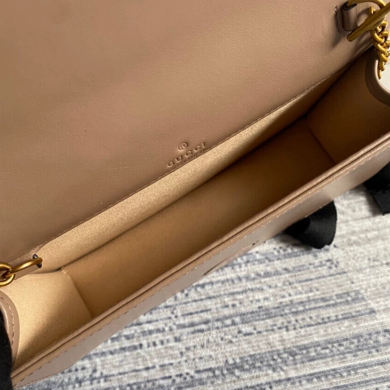 Lv belts replica Detachabl Gucci GG Marmont Mini Bag In Nude Pink Leather