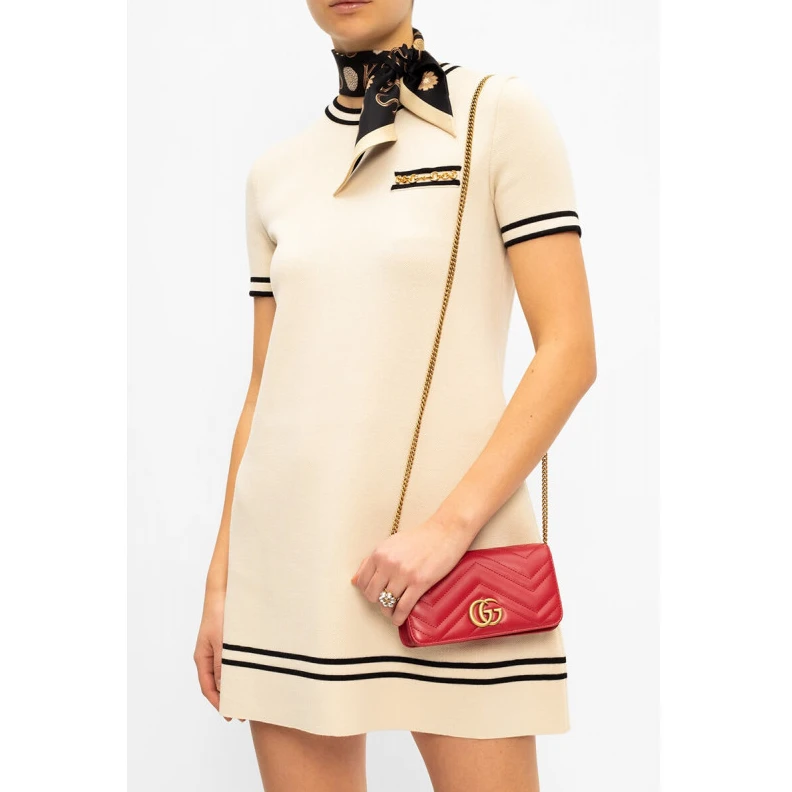 Kitlife ru Double G Gucci GG Marmont Mini Bag In Red Leather