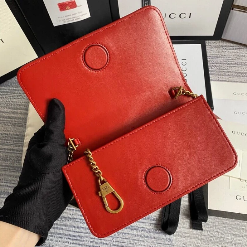 Kitlife ru Double G Gucci GG Marmont Mini Bag In Red Leather