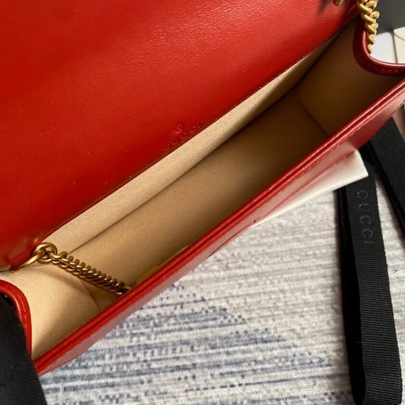 Kitlife ru Double G Gucci GG Marmont Mini Bag In Red Leather