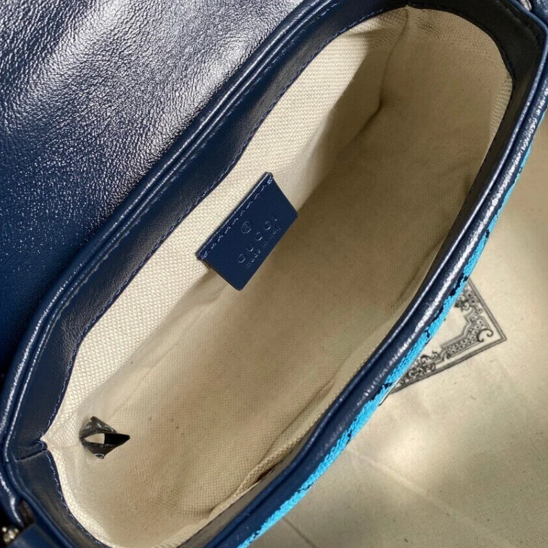 Kitlife ru Blue leat Gucci GG Marmont Multicolour Mini Top Handle Bag Blue