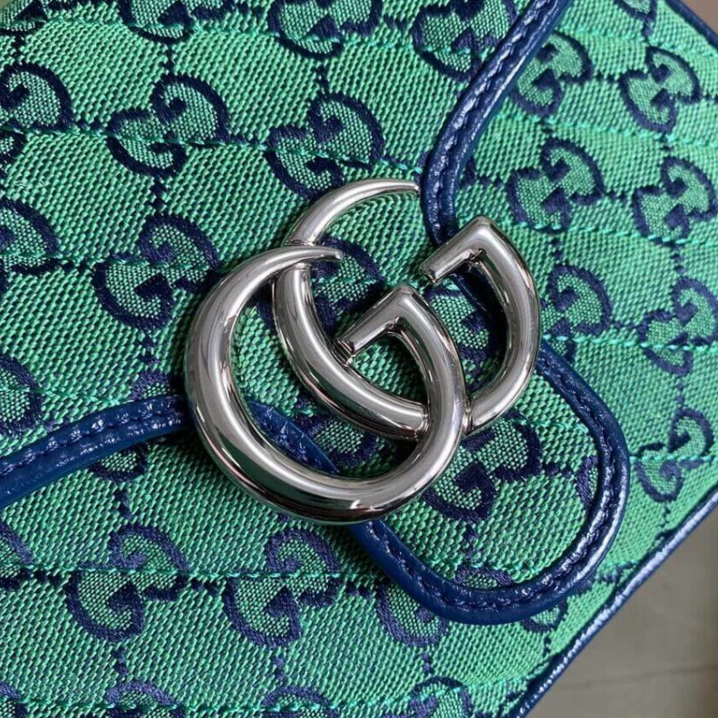 Kitlife ru Detachabl Gucci GG Marmont Multicolour Mini Top Handle Bag Green
