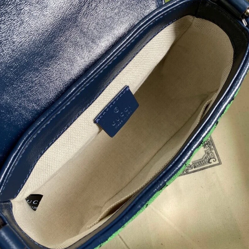 Kitlife ru Detachabl Gucci GG Marmont Multicolour Mini Top Handle Bag Green