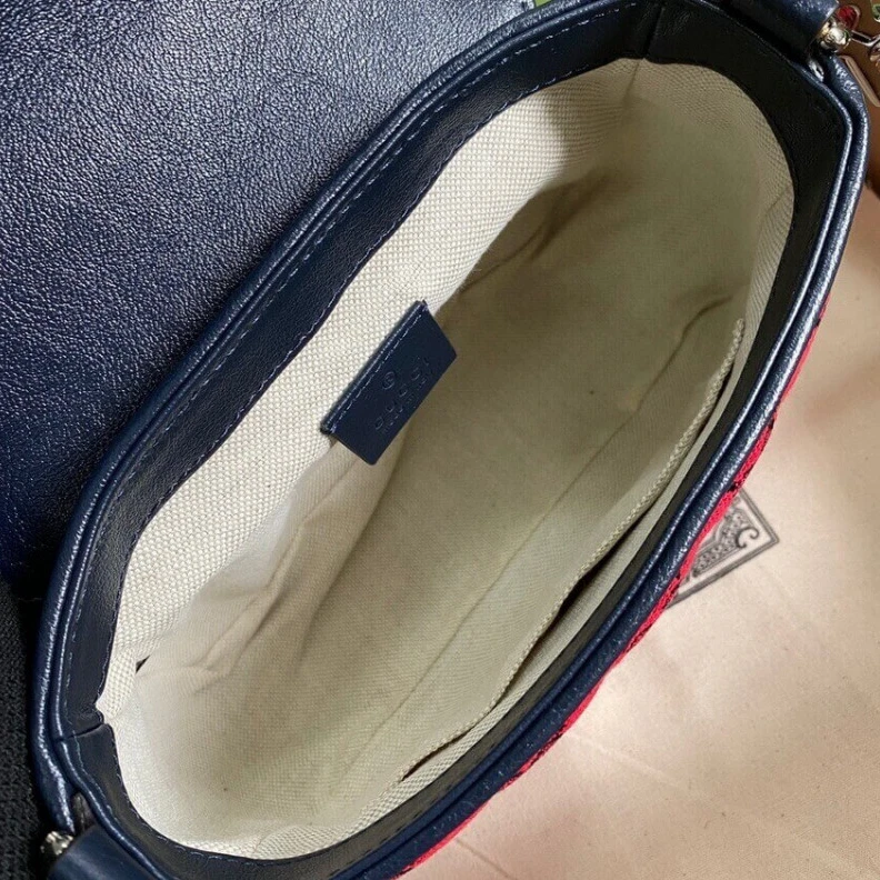 Top lv  Red Gucci GG Marmont Multicolour Mini Top Handle Bag Red