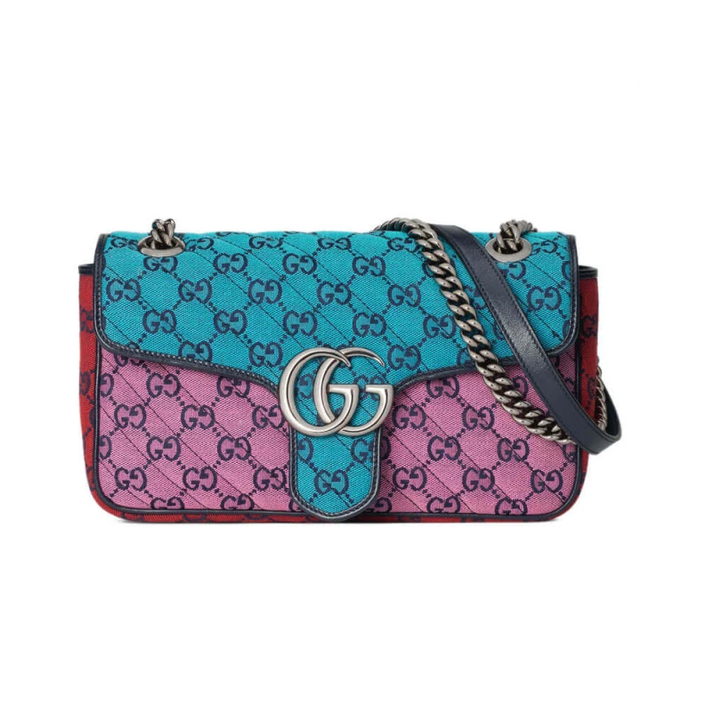 Diagonal Gucci GG Marmont Multicolour Small Shoulder Bag