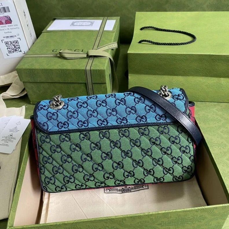 Top lv Diagonal Gucci GG Marmont Multicolour Small Shoulder Bag