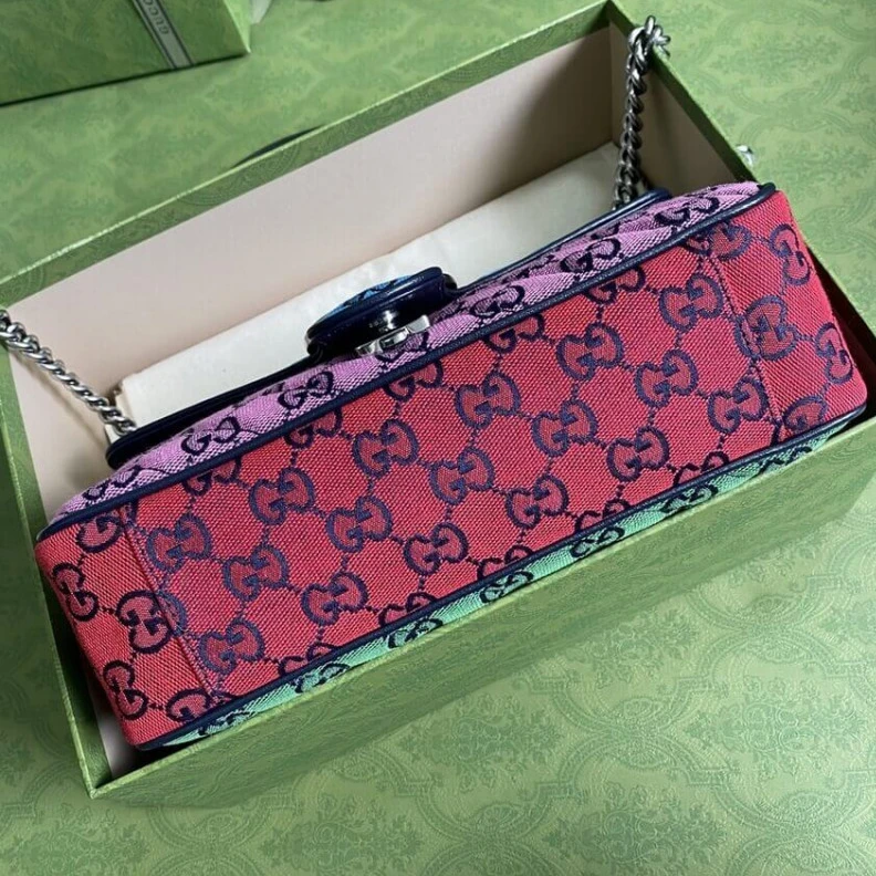 Top lv Diagonal Gucci GG Marmont Multicolour Small Shoulder Bag