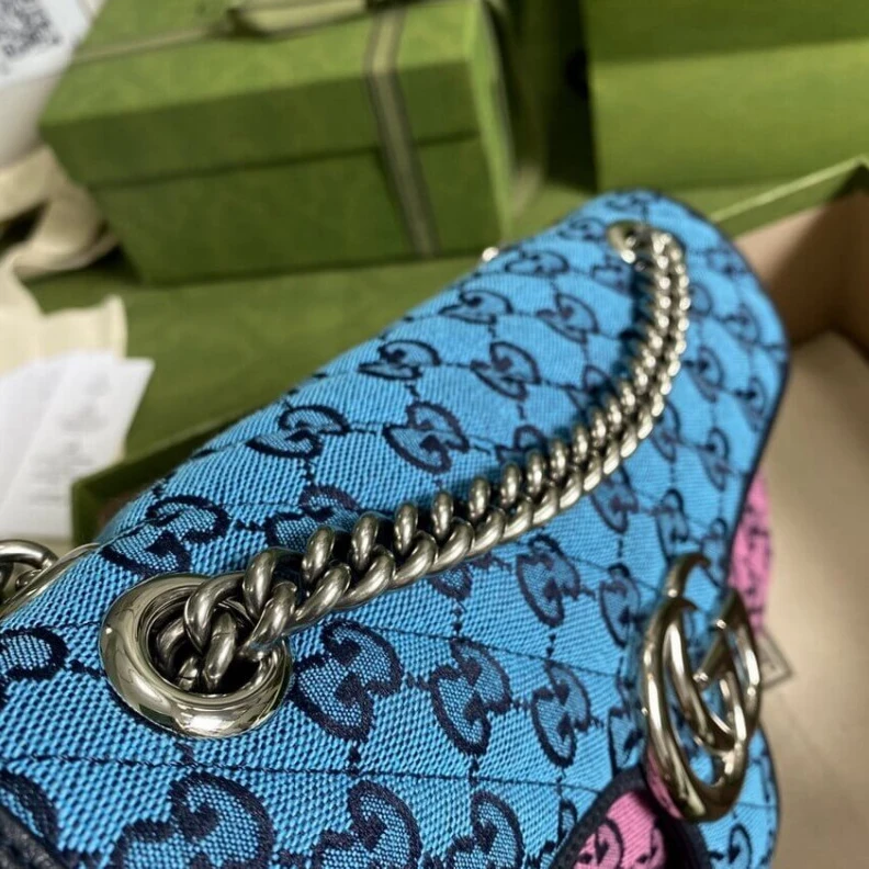Top lv Diagonal Gucci GG Marmont Multicolour Small Shoulder Bag