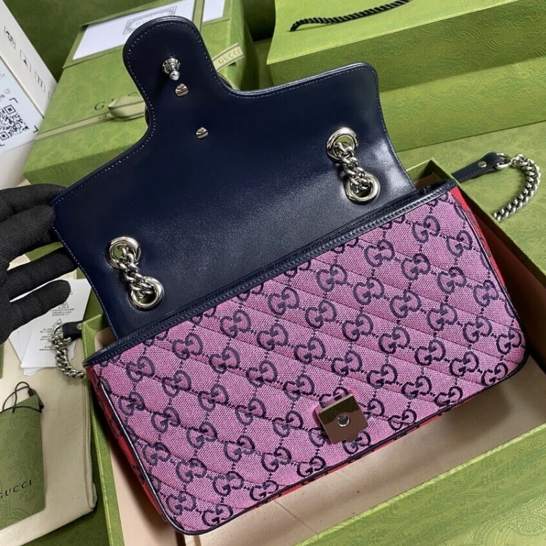 Top lv Diagonal Gucci GG Marmont Multicolour Small Shoulder Bag