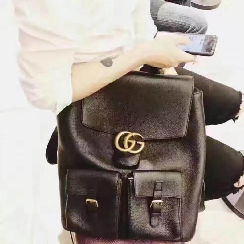 Lv belts replica W33 x H38 Gucci GG Marmont Rucksack Backpack Black