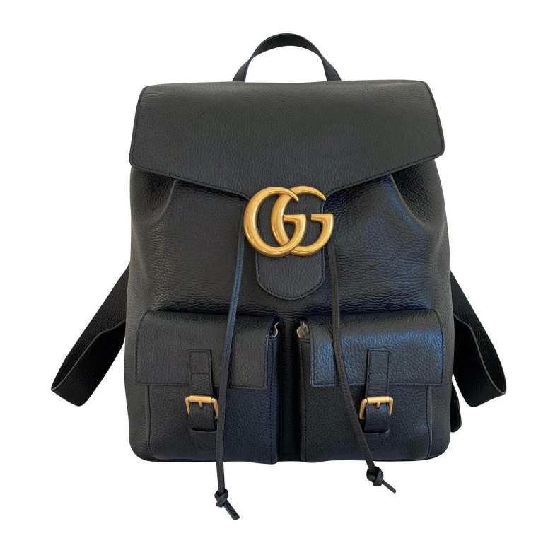 W33 x H38 Gucci GG Marmont Rucksack Backpack Black