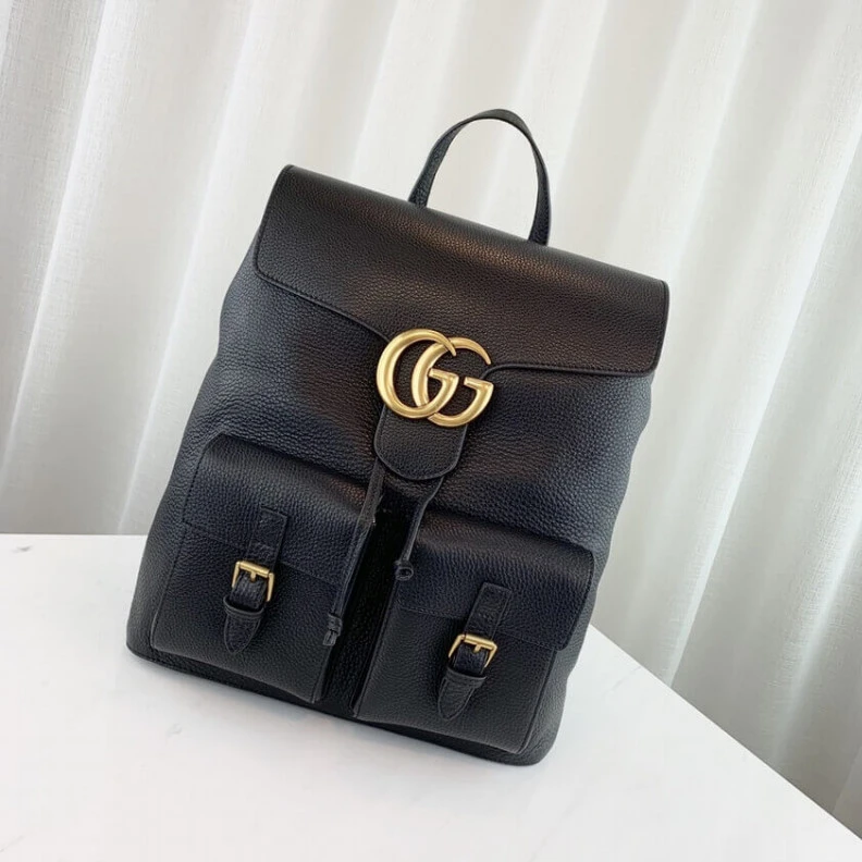 Lv belts replica W33 x H38 Gucci GG Marmont Rucksack Backpack Black