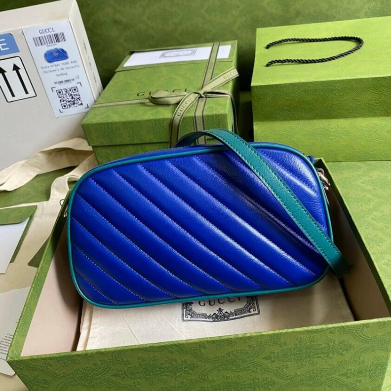 Kitlife ru Emerald g Gucci GG Marmont Small Shoulder Bag Blue and Emerald Leather