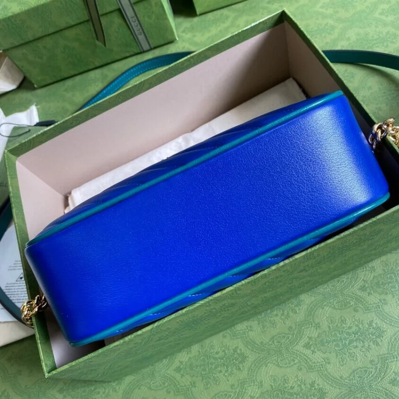 Kitlife ru Emerald g Gucci GG Marmont Small Shoulder Bag Blue and Emerald Leather