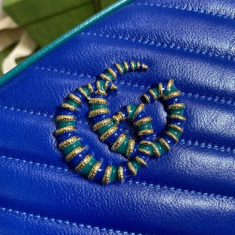 Kitlife ru Emerald g Gucci GG Marmont Small Shoulder Bag Blue and Emerald Leather