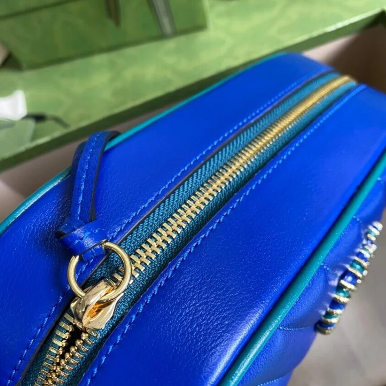 Kitlife ru Emerald g Gucci GG Marmont Small Shoulder Bag Blue and Emerald Leather