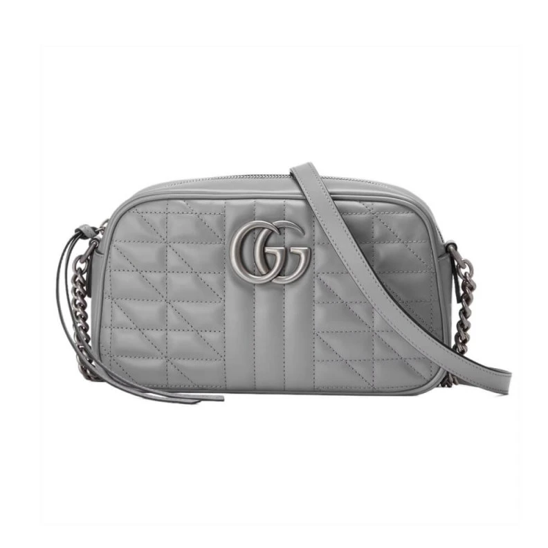 Antique s Gucci GG Marmont Small Shoulder Bag in Grey Leather