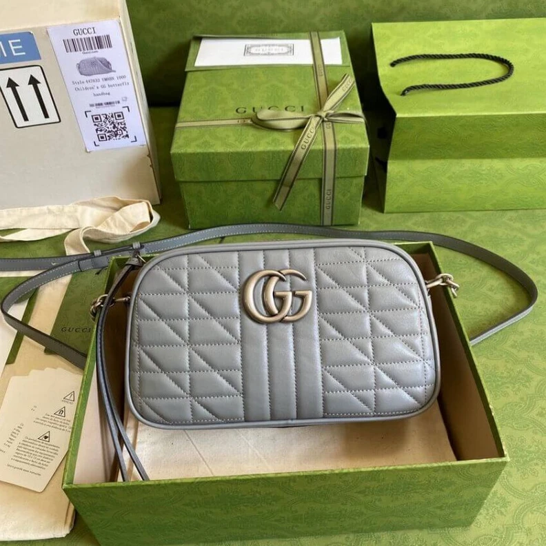 Louis vuitton locations Antique s Gucci GG Marmont Small Shoulder Bag in Grey Leather