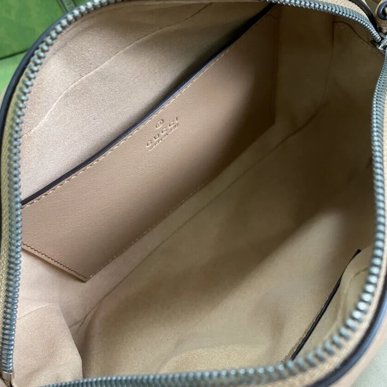 Replica bags Microfibe Gucci GG Marmont Small Shoulder Bag in Rose Beige Leather