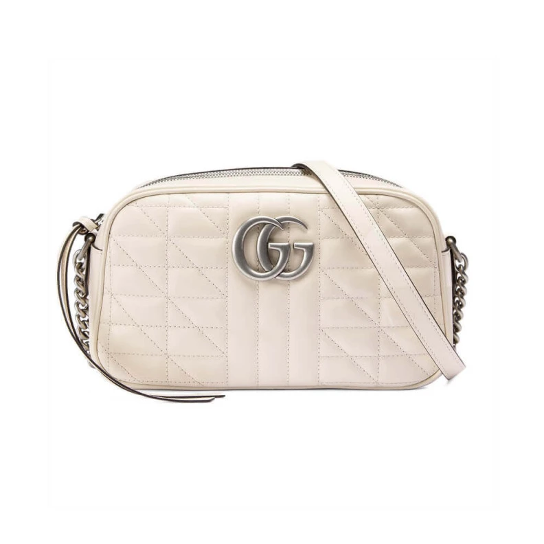 White&nbs Gucci GG Marmont Small Shoulder Bag in White Leather