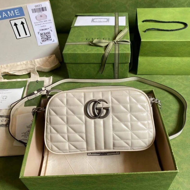 Louis vuitton locations White&nbs Gucci GG Marmont Small Shoulder Bag in White Leather