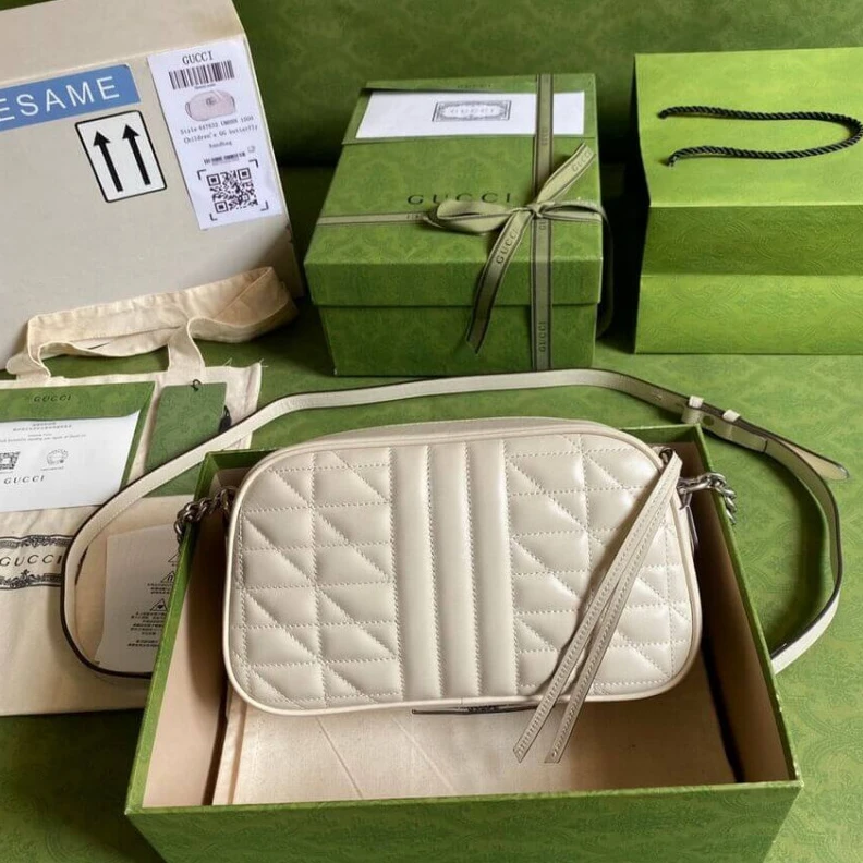 Louis vuitton locations White&nbs Gucci GG Marmont Small Shoulder Bag in White Leather