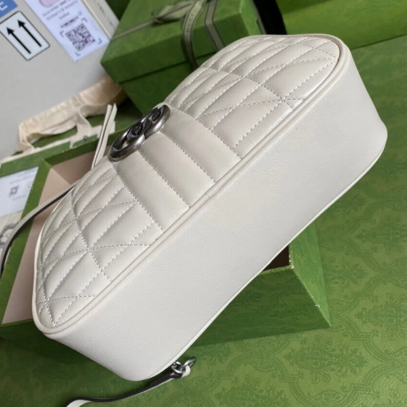 Louis vuitton locations White&nbs Gucci GG Marmont Small Shoulder Bag in White Leather