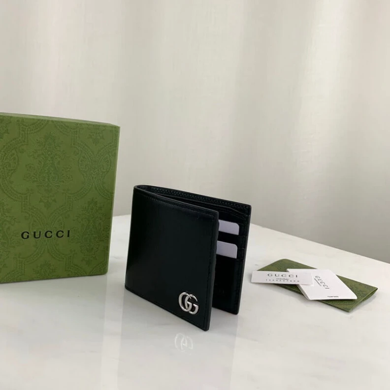 Top lv Details fr Gucci GG Marmont Smooth Leather Bi-Fold Wallet