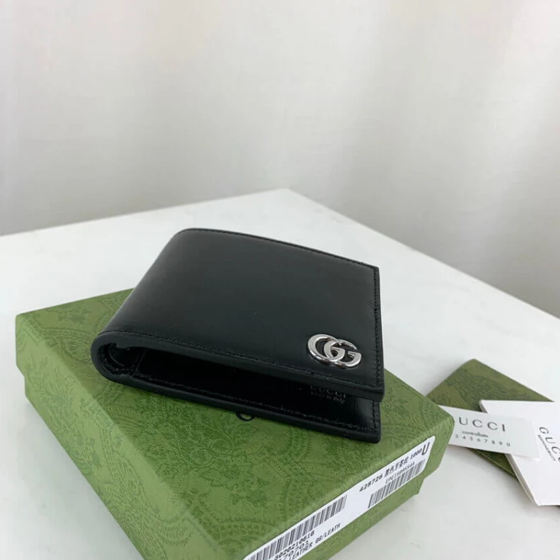 Top lv Details fr Gucci GG Marmont Smooth Leather Bi-Fold Wallet