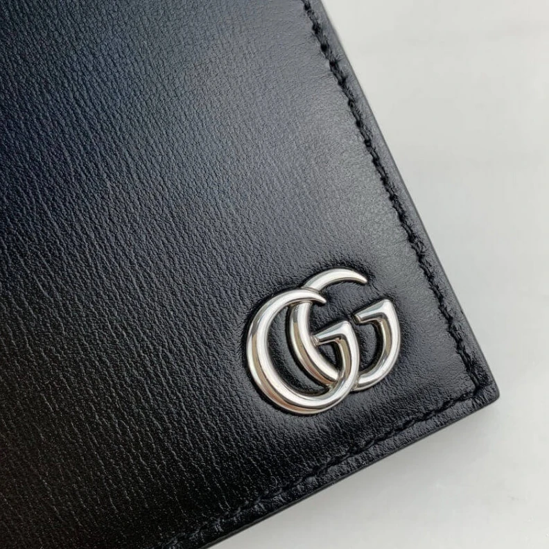 Top lv Details fr Gucci GG Marmont Smooth Leather Bi-Fold Wallet