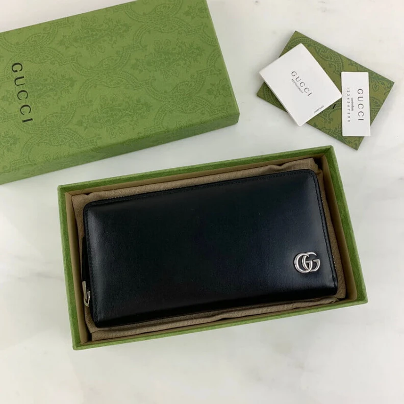 Kitlife A zip arou Gucci GG Marmont Smooth Leather Zip Around Wallet