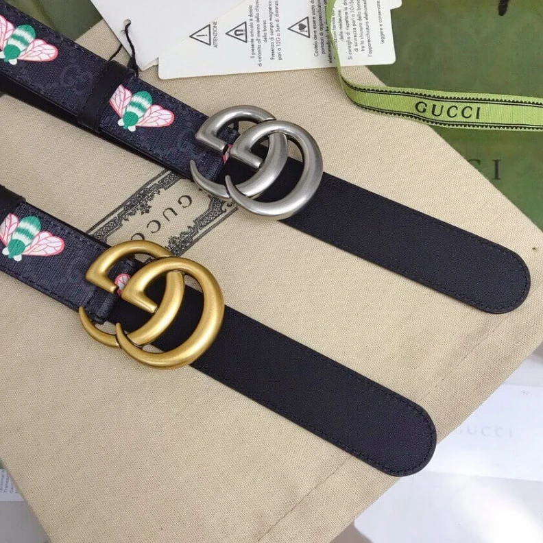 This belt Gucci GG Marmont Thin Belt With Bees