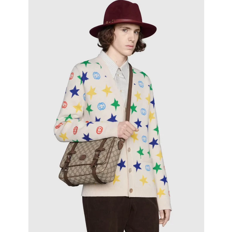 Kitlife Beige ebo Gucci GG Messenger Bag in Brown