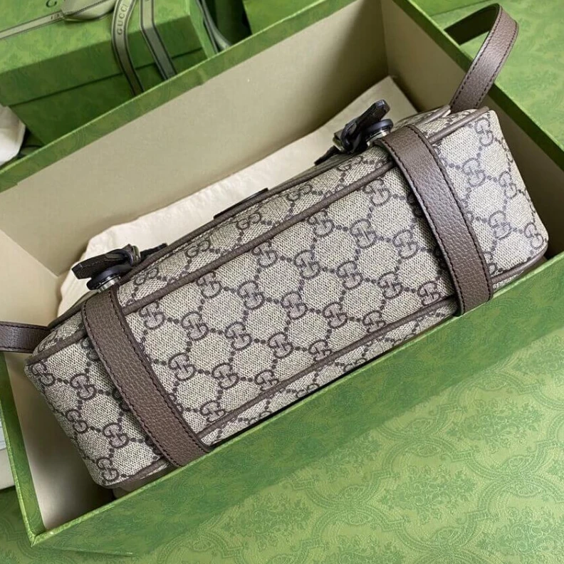 Kitlife Beige ebo Gucci GG Messenger Bag in Brown