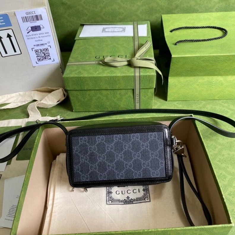 Replica bags lv Black gre Gucci GG Mini Bag With Interlocking G