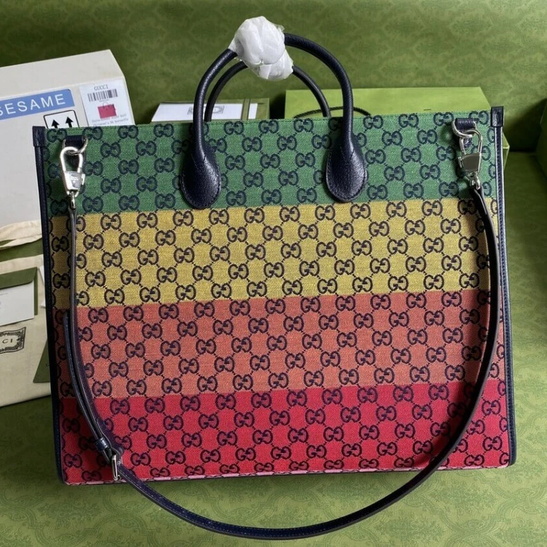 Lv belts replica Cotton li Gucci GG Multicolour Large Tote Bag