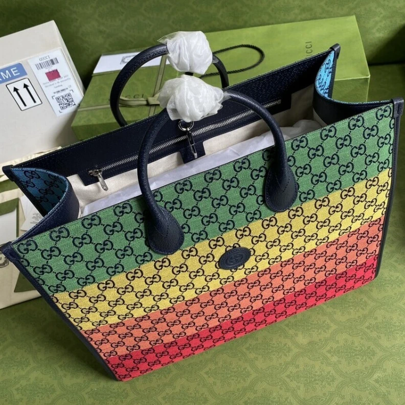 Lv belts replica Cotton li Gucci GG Multicolour Large Tote Bag