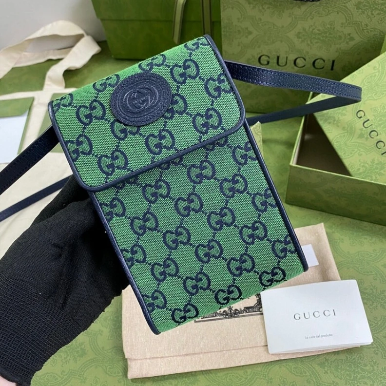Kitlife Embracing Gucci GG Multicolour Mini Bag Green