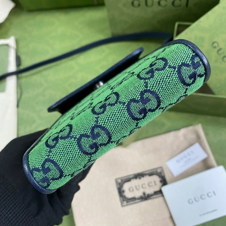 Kitlife Embracing Gucci GG Multicolour Mini Bag Green